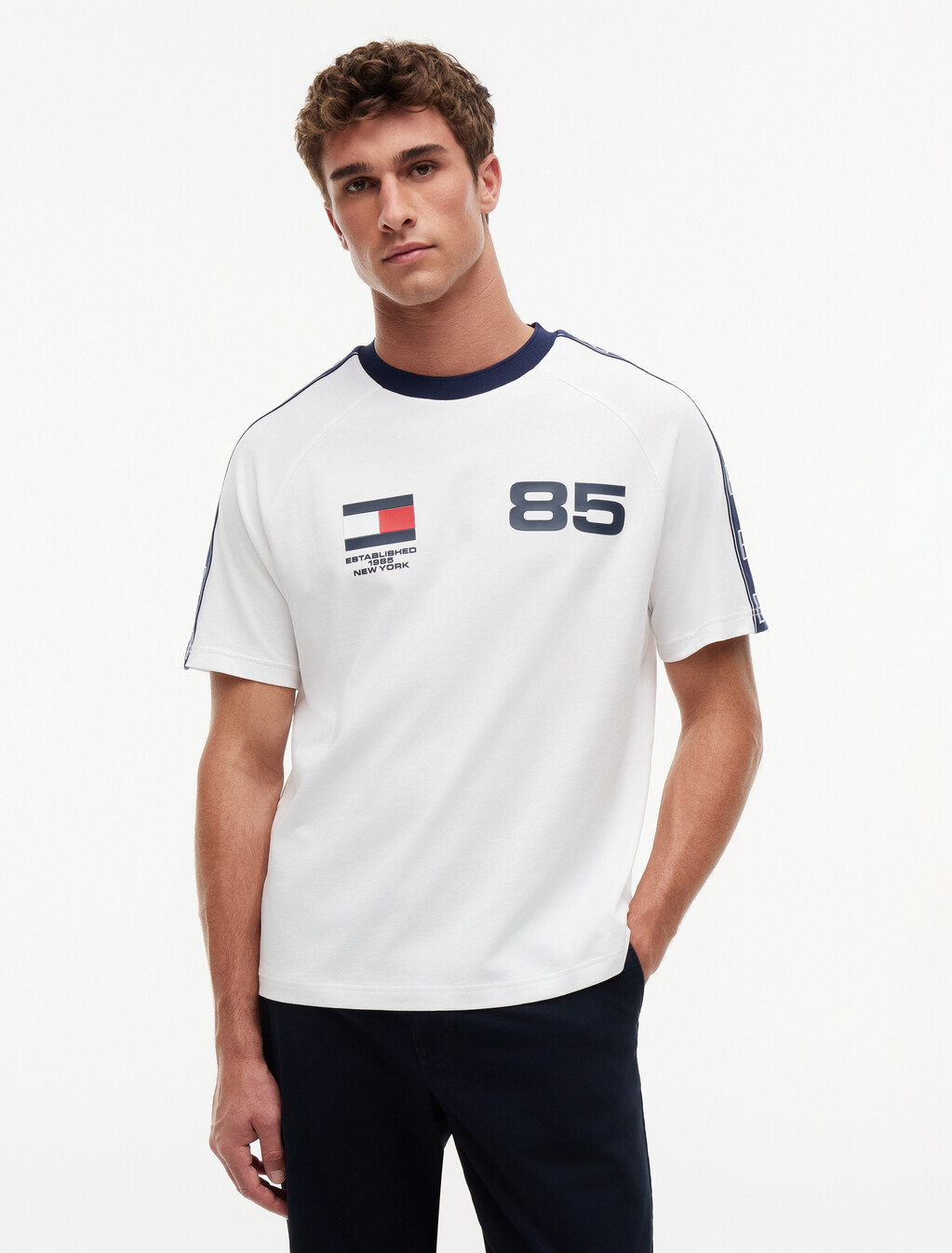 Relaxed Jersey T-Shirt, White, hi-res