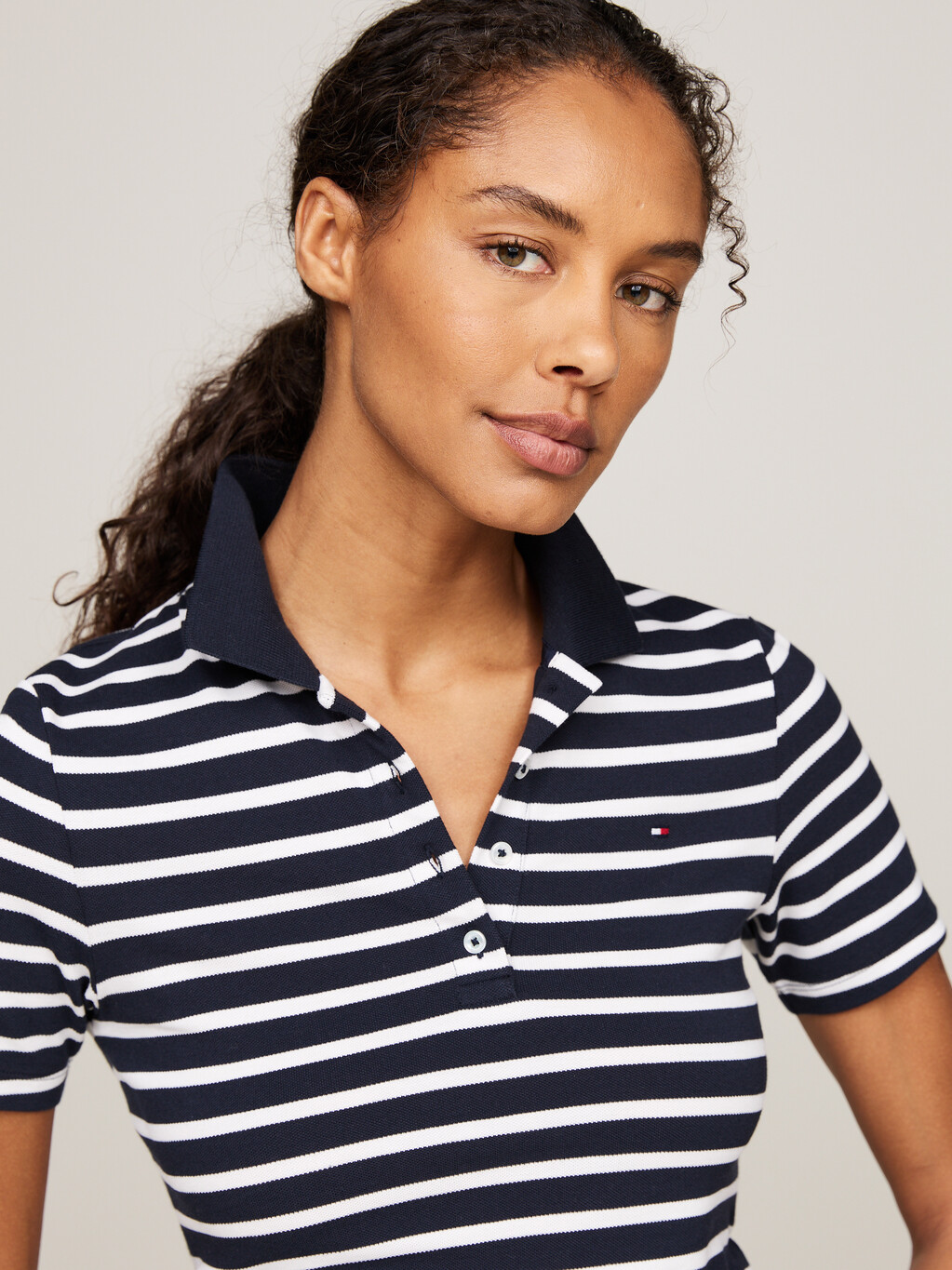 1985 Collection Stripe Slim Fit Polo, Breton Desert Sky/Ecru, hi-res