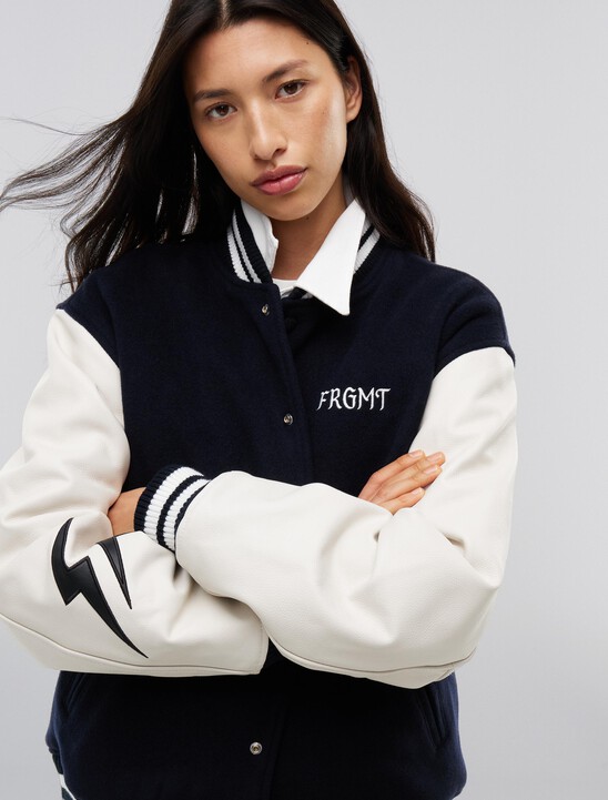Tommy Hilfiger x FRGMT Pebble Grain Leather Varsity Jacket