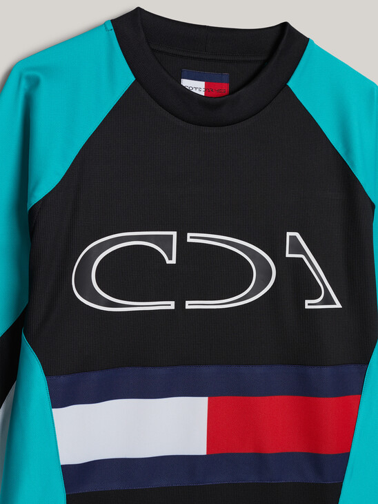 Tommy x Mercedes F1 x CR Colour-Blocked Motorsport Sweatshirt