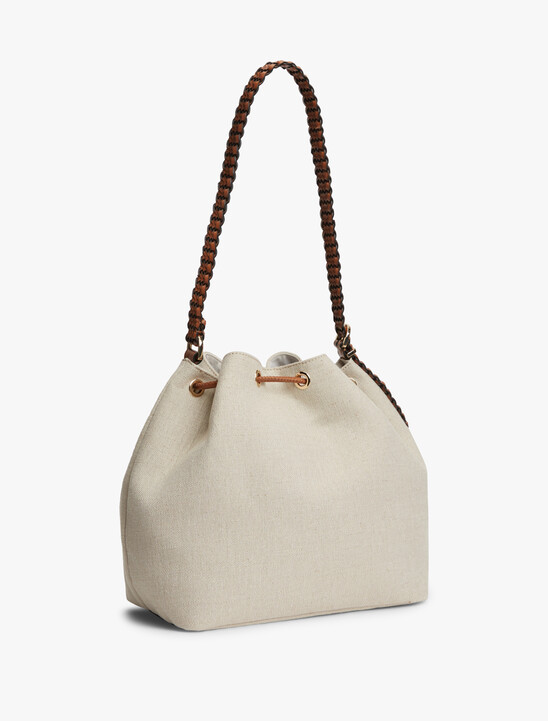 Pure Linen Canvas Bucket Bag