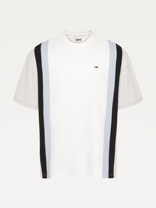 Vertical Stripe Cut And SewT-Shirt