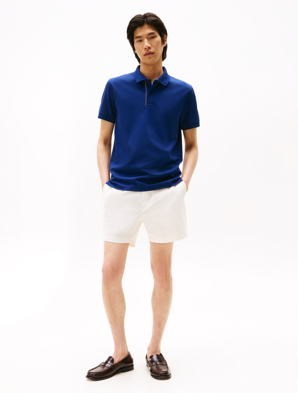 Signature Stripe Jacquard Polo, Preppy Navy, hi-res