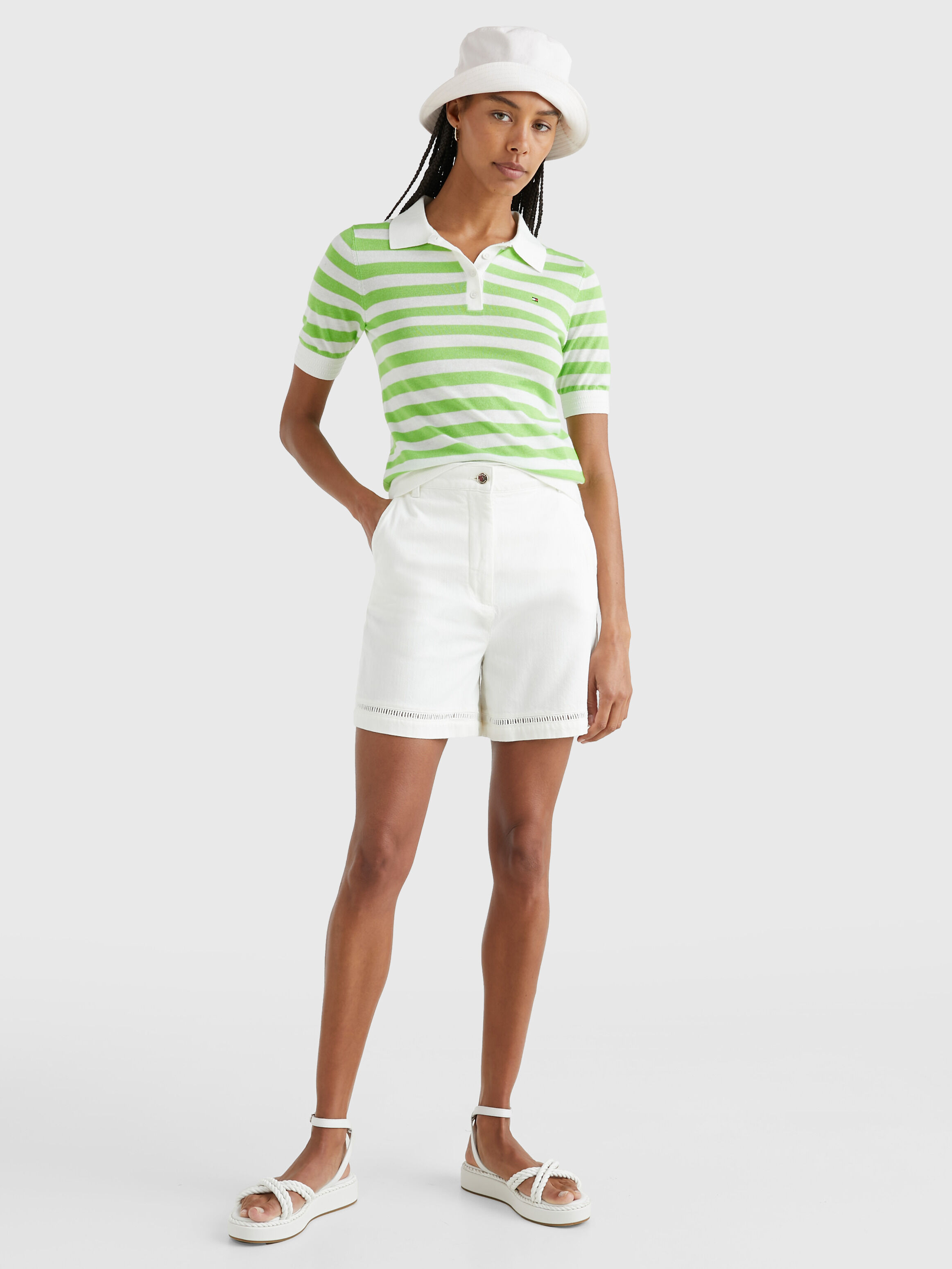 White polo shorts sale
