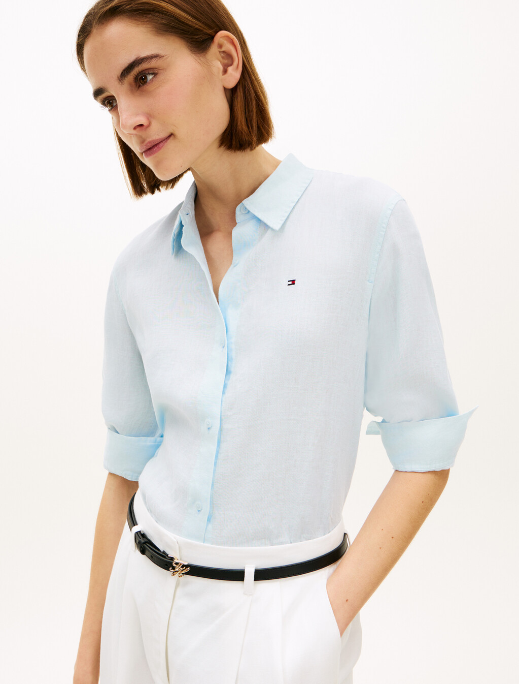 Asia Fit Essential Linen Relaxed Shirt, Keepsake Blue, hi-res