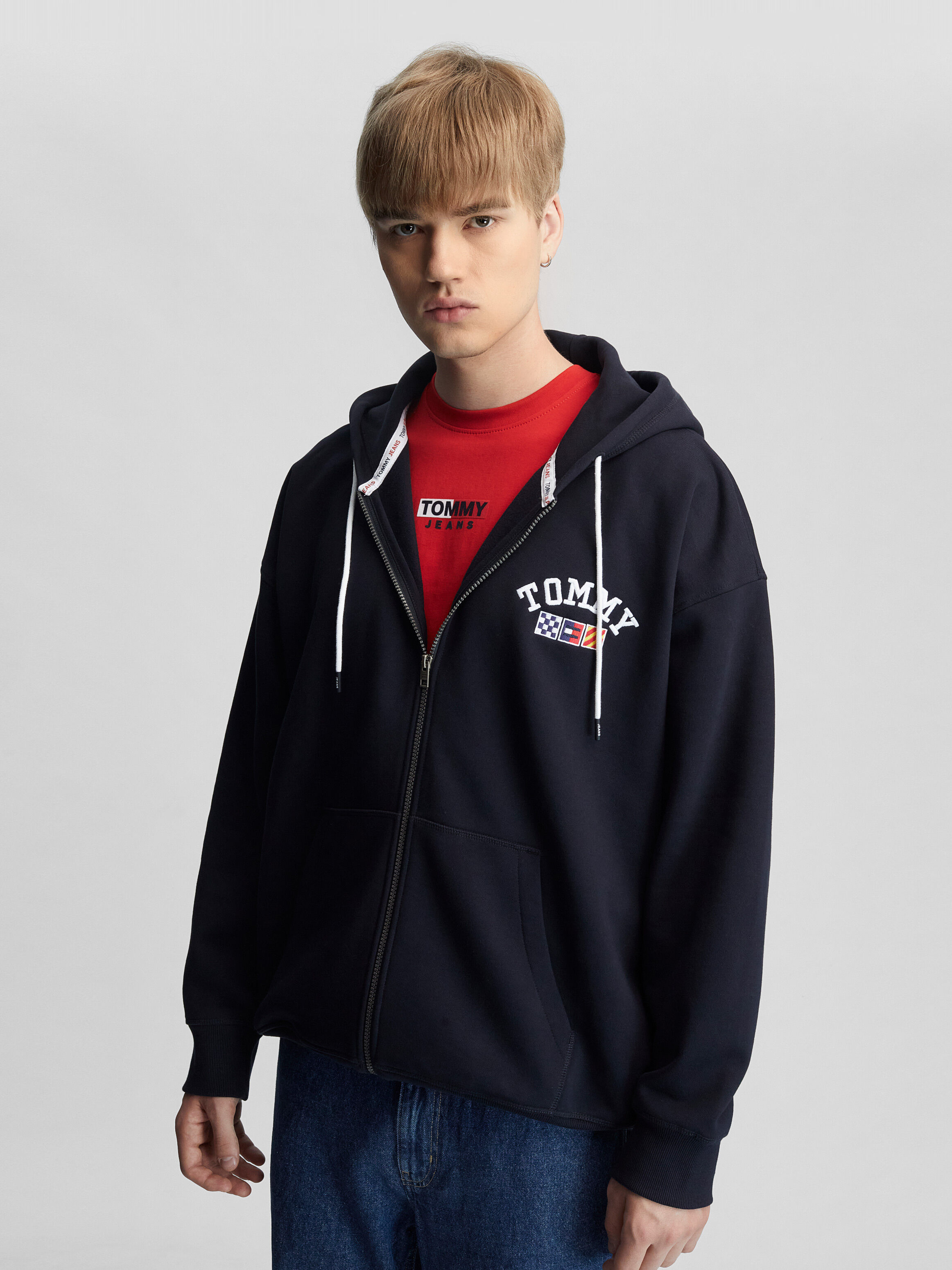 Archive Oversized Zip Thru Hoodie Tommy Hilfiger Singapore