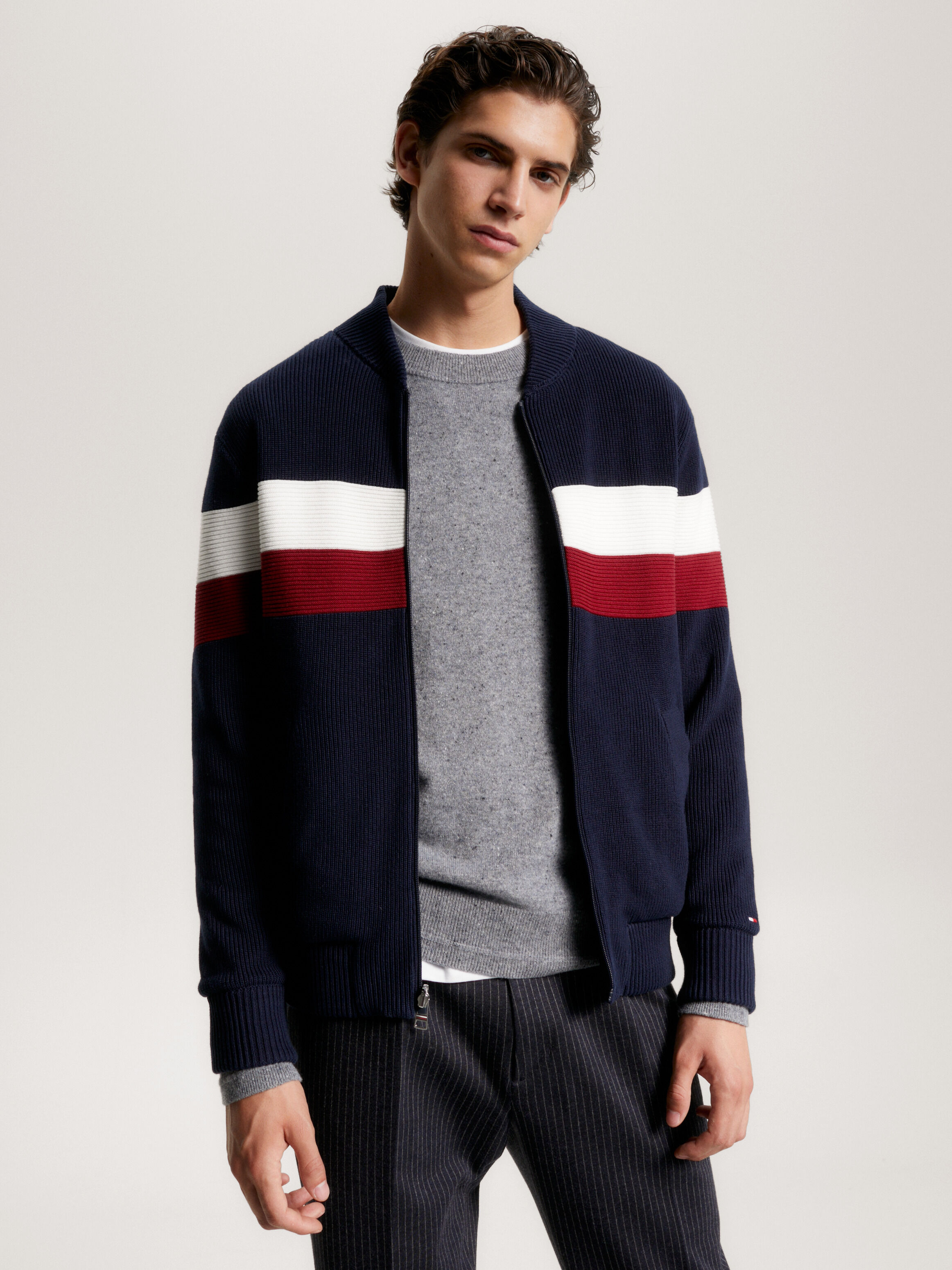 Reversible Windproof Zip Up Sweater blue Tommy Hilfiger Singapore