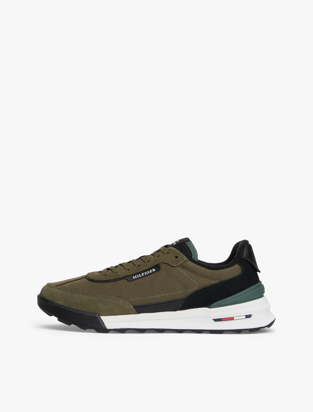 Retro Suede Mix Cleat Trainers, Army Green, hi-res