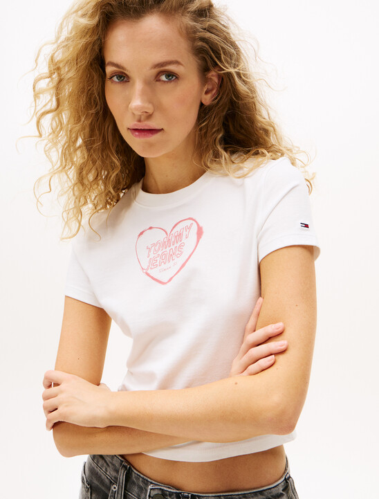 Heart Print Baby Fit T-Shirt