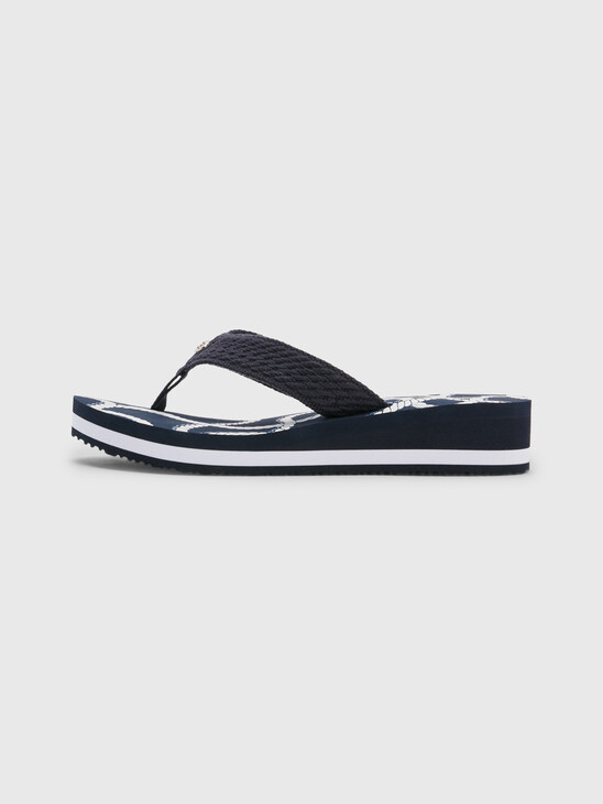 ROPE PRINT MID WEDGE FLIP-FLOPS