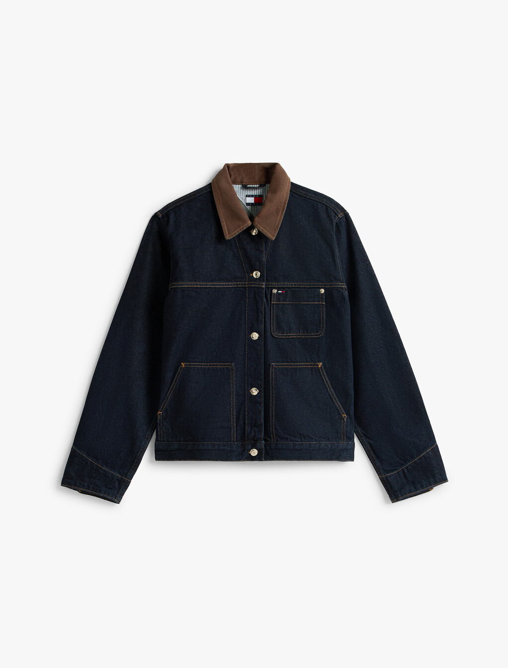 Oversized Denim Chore Jacket, Denim Dark, hi-res