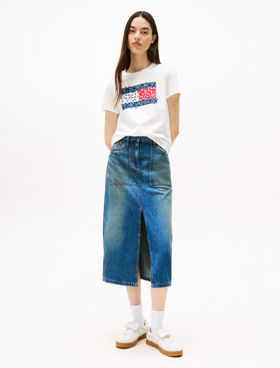Claire Utility Midi Denim Skirt