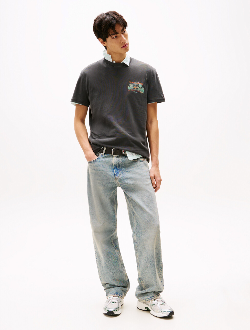 Cabana Print Back Graphic T-Shirt, Black, hi-res