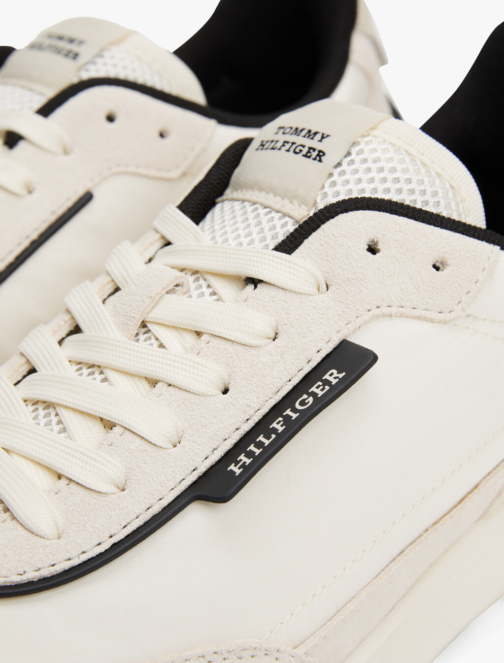 Retro Nylon Mix Runner Sneaker, Ivory Petal, hi-res