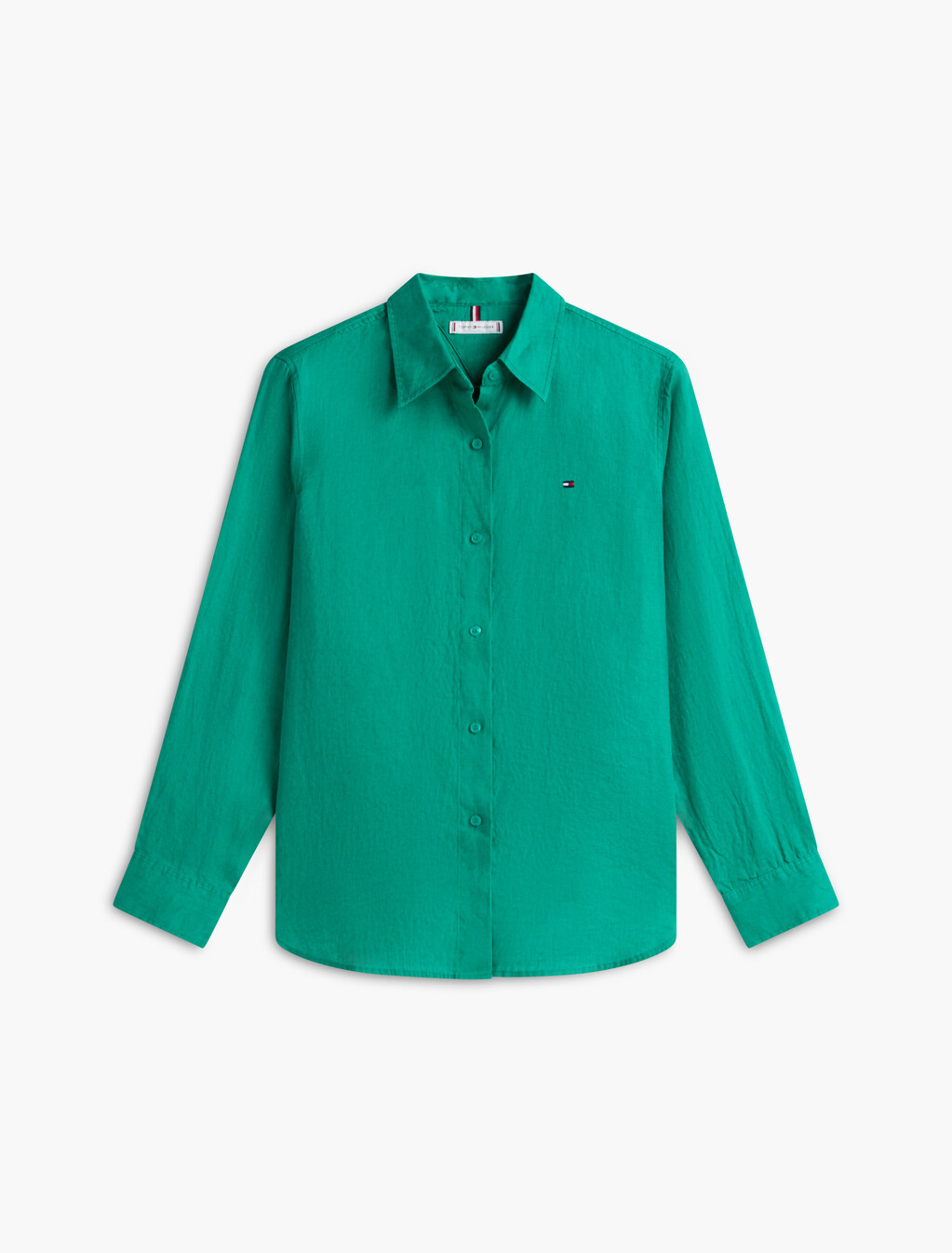 Asia Fit Essential Linen Relaxed Shirt, Courtside Green, hi-res