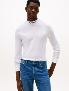 The APXGP Collection Wool Mock Neck Jumper, Optic White, hi-res