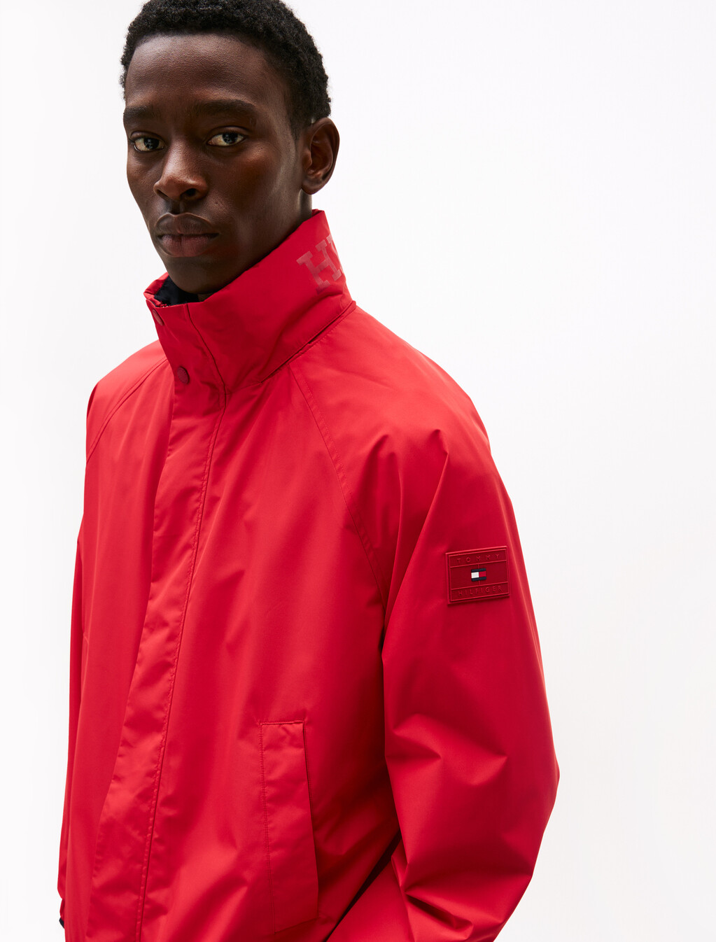Hooded Nylon Jacket, Medium Red, hi-res