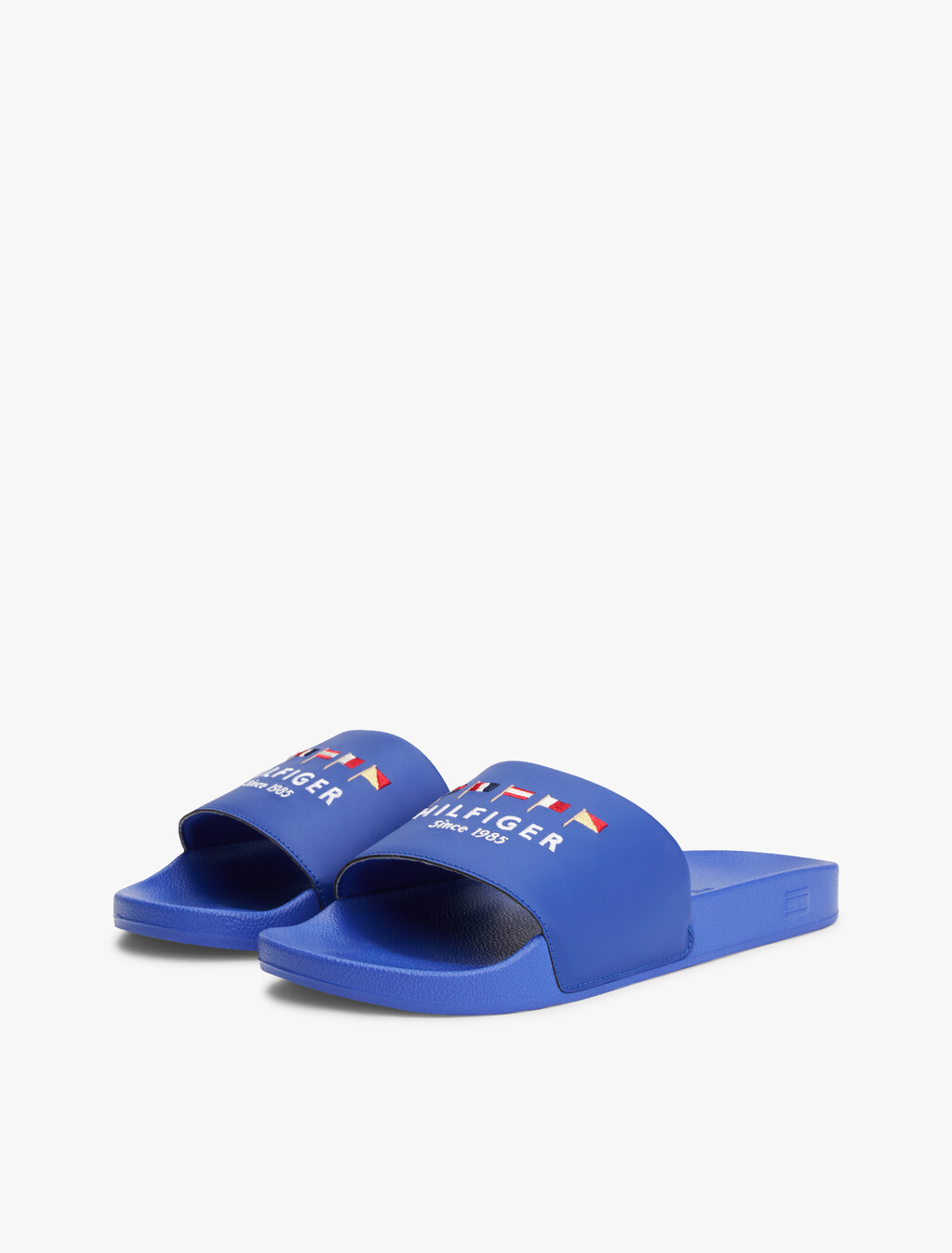 Flag Embroidery Pool Slides, Wedge Blue, hi-res