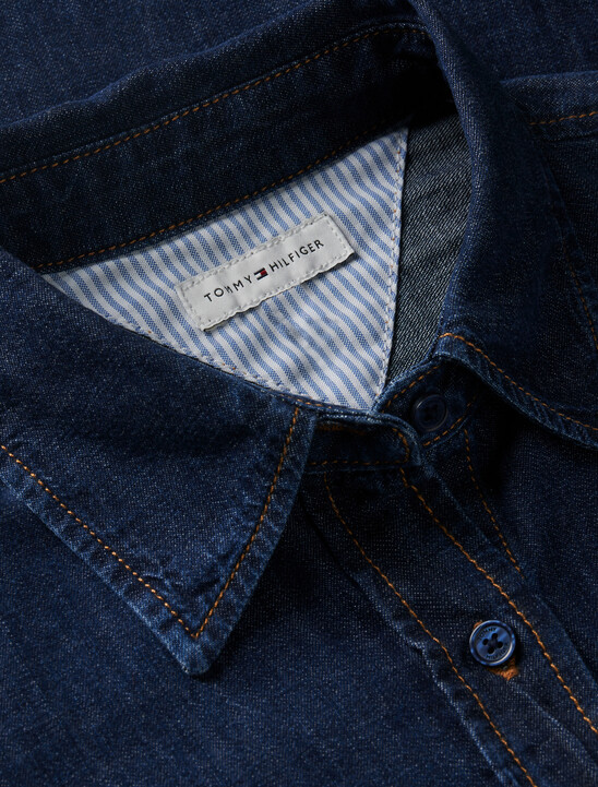Relaxed Fit Logo Embroidery Denim Shirt