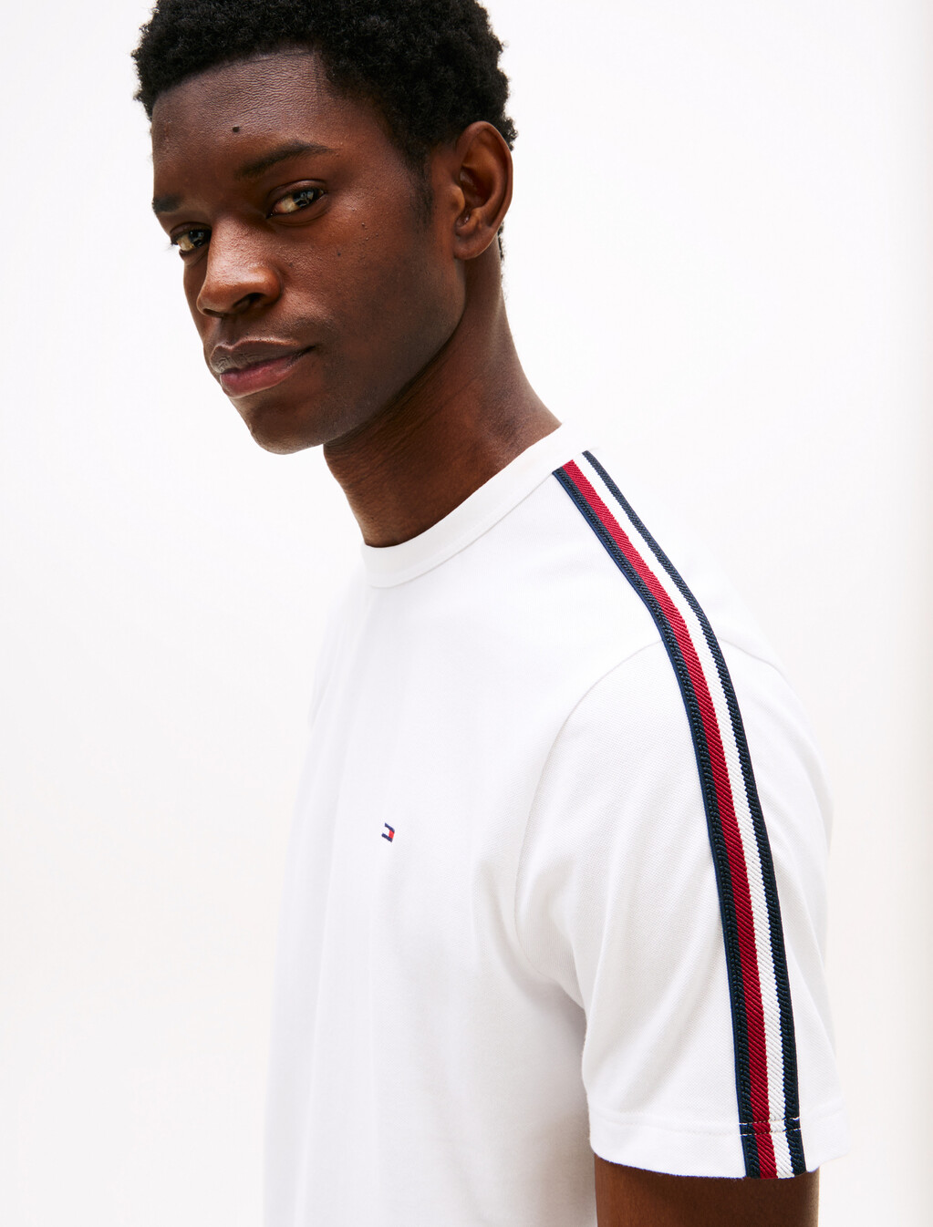 Global Stripe Sleeves T-Shirt, White, hi-res