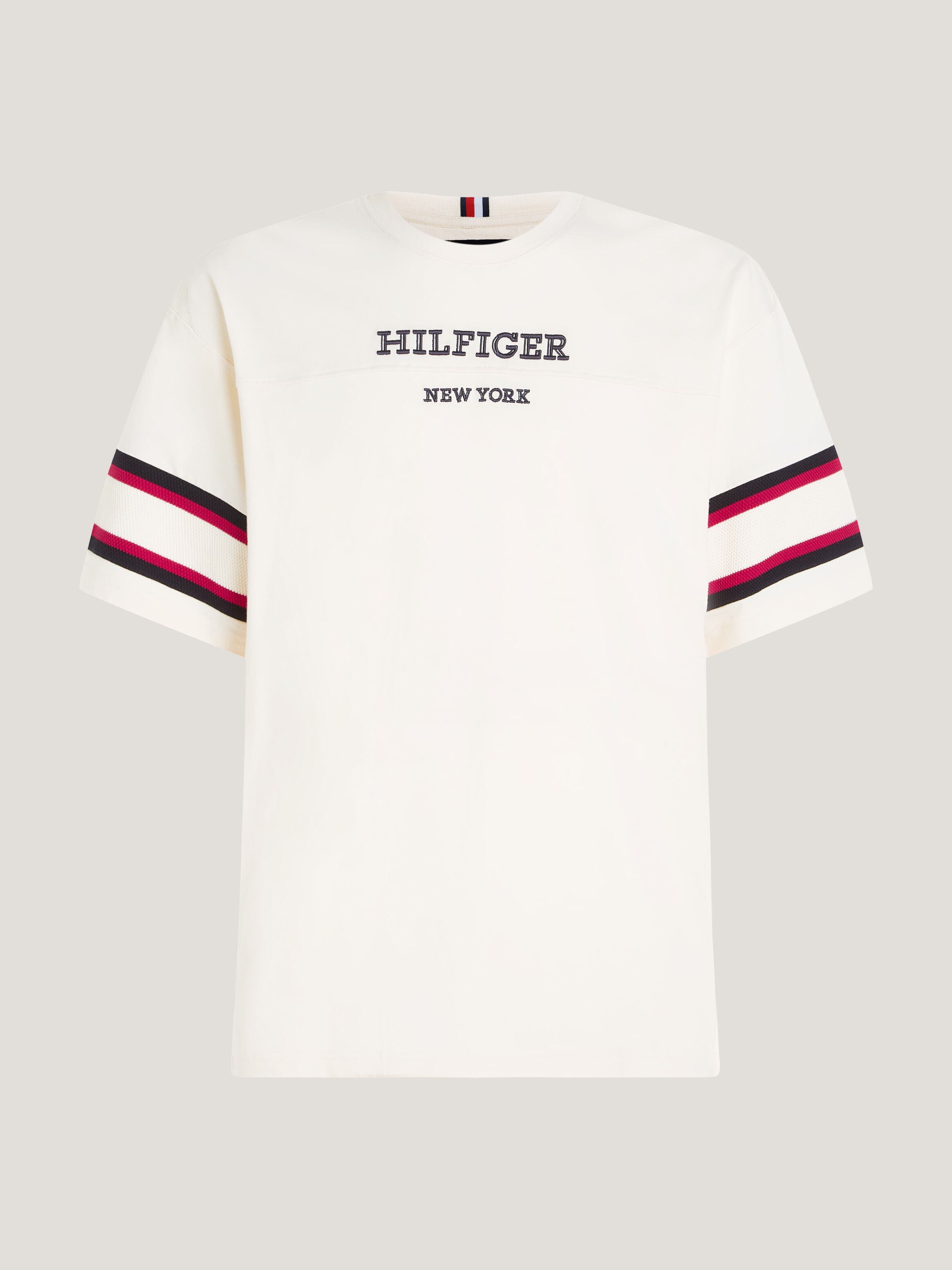 Hilfiger Monotype Stripe Sleeves T Shirt natural Tommy