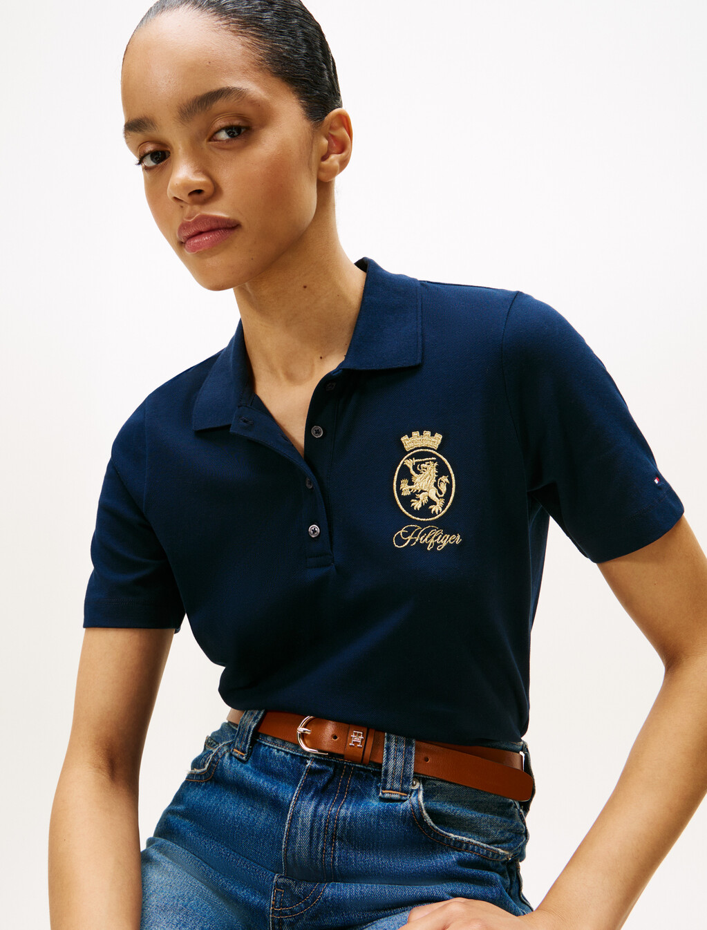 Crest Embroidery Regular Fit Polo Shirt, Dark Night Navy, hi-res