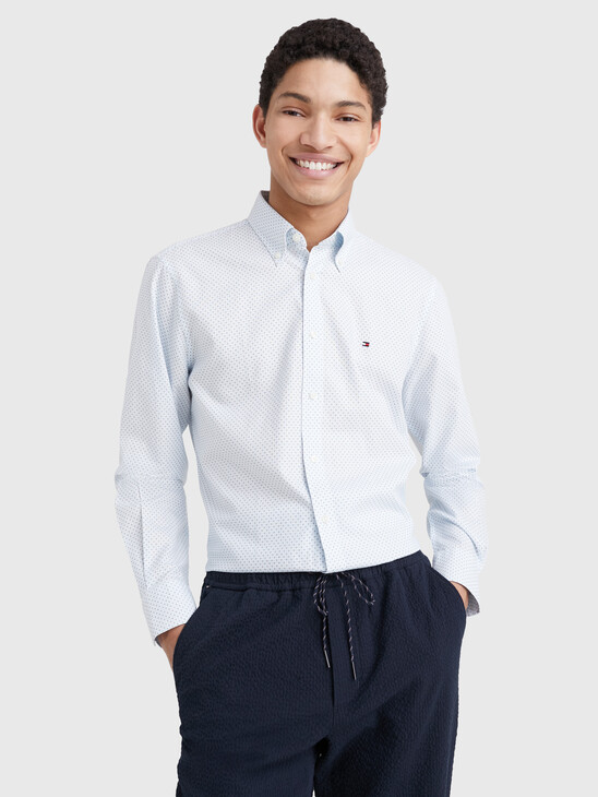 PRINT SLIM FIT OXFORD SHIRT
