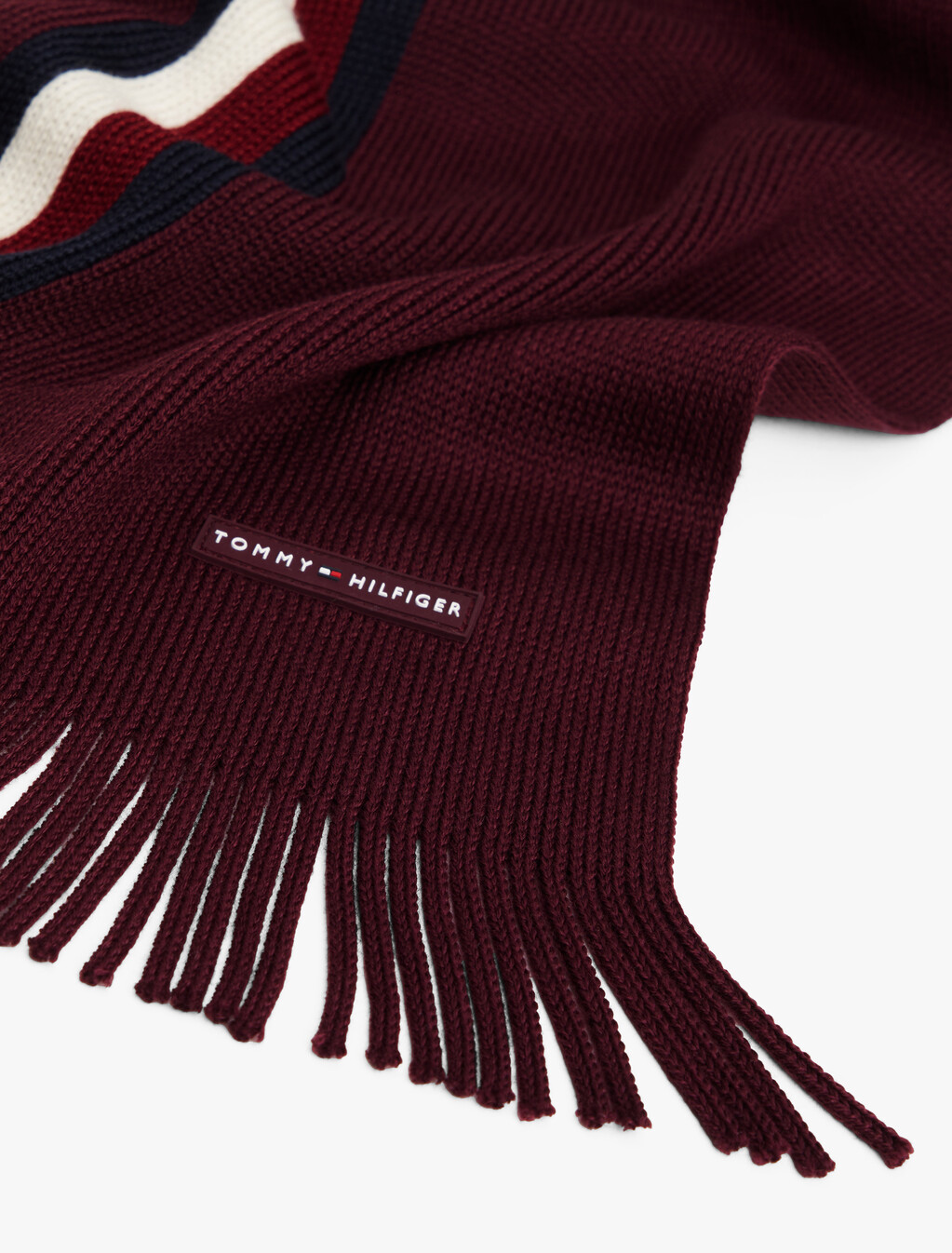 Modern Heritage Signature Wool Blend Scarf, Deep Burgundy, hi-res