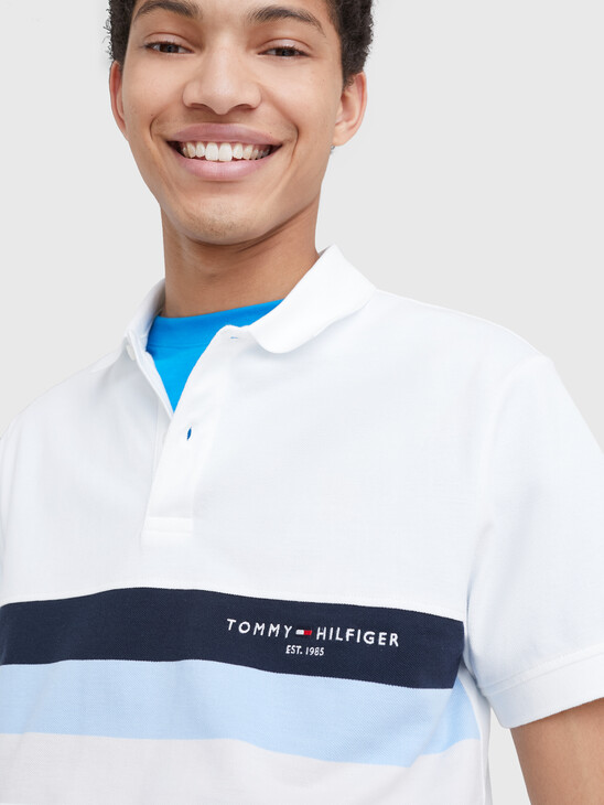 COLOUR-BLOCKED SLIM FIT POLO