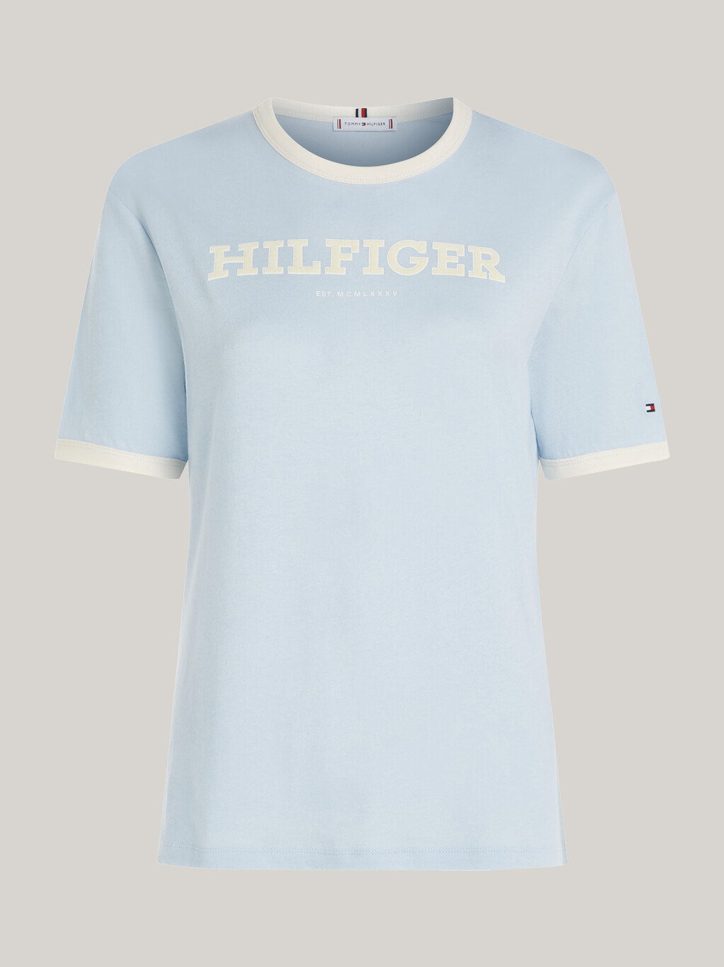 Hilfiger Monotype Flocked Logo T-Shirt, Breezy Blue, hi-res