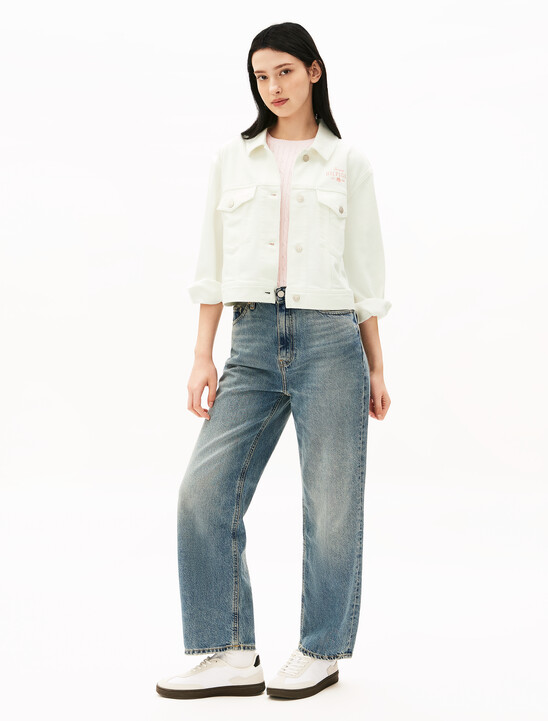 Embroidered Cropped Denim Jacket