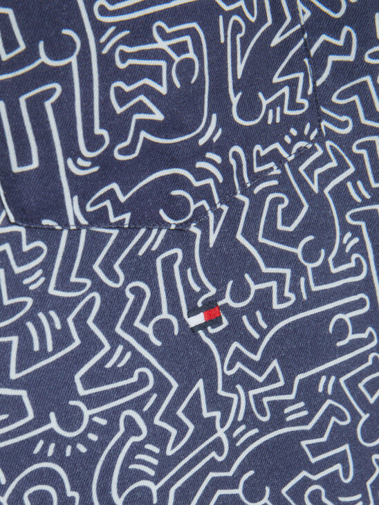 TOMMY X KEITH HARING DANCING MAN PRINT DUAL GENDER RELAXED SHORT SLEEVE SHIRT