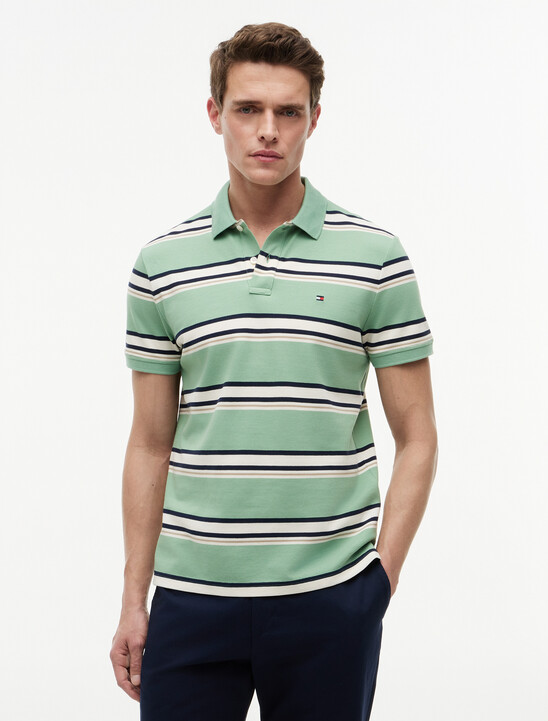 Regular Fit Pique Stripe Polo Shirt