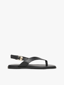 Color Block Thong Flat Sandal, Black, hi-res