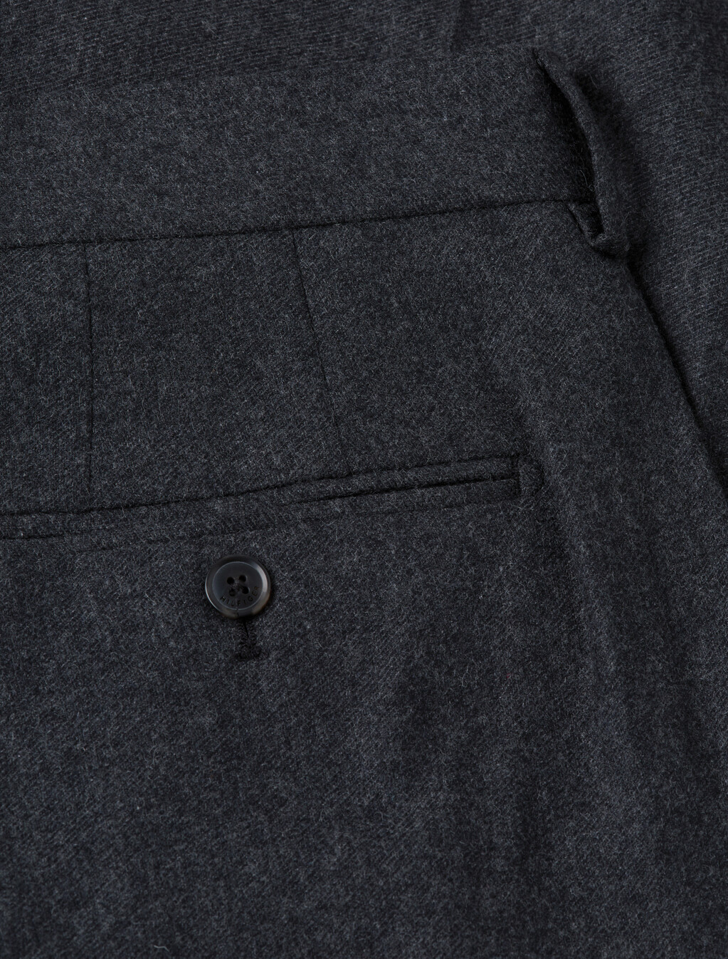 New York Label Wool Blend Flannel Trousers, Dark Grey Heather, hi-res
