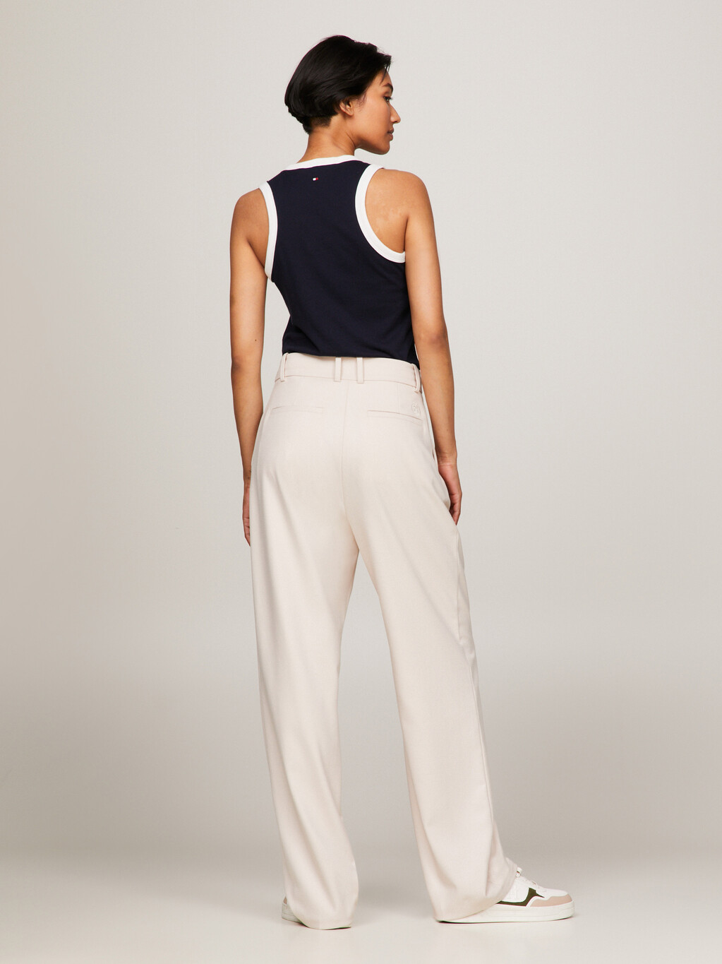 Pigment Dyed Relaxed Straight Leg Trousers, Cashmere Creme, hi-res