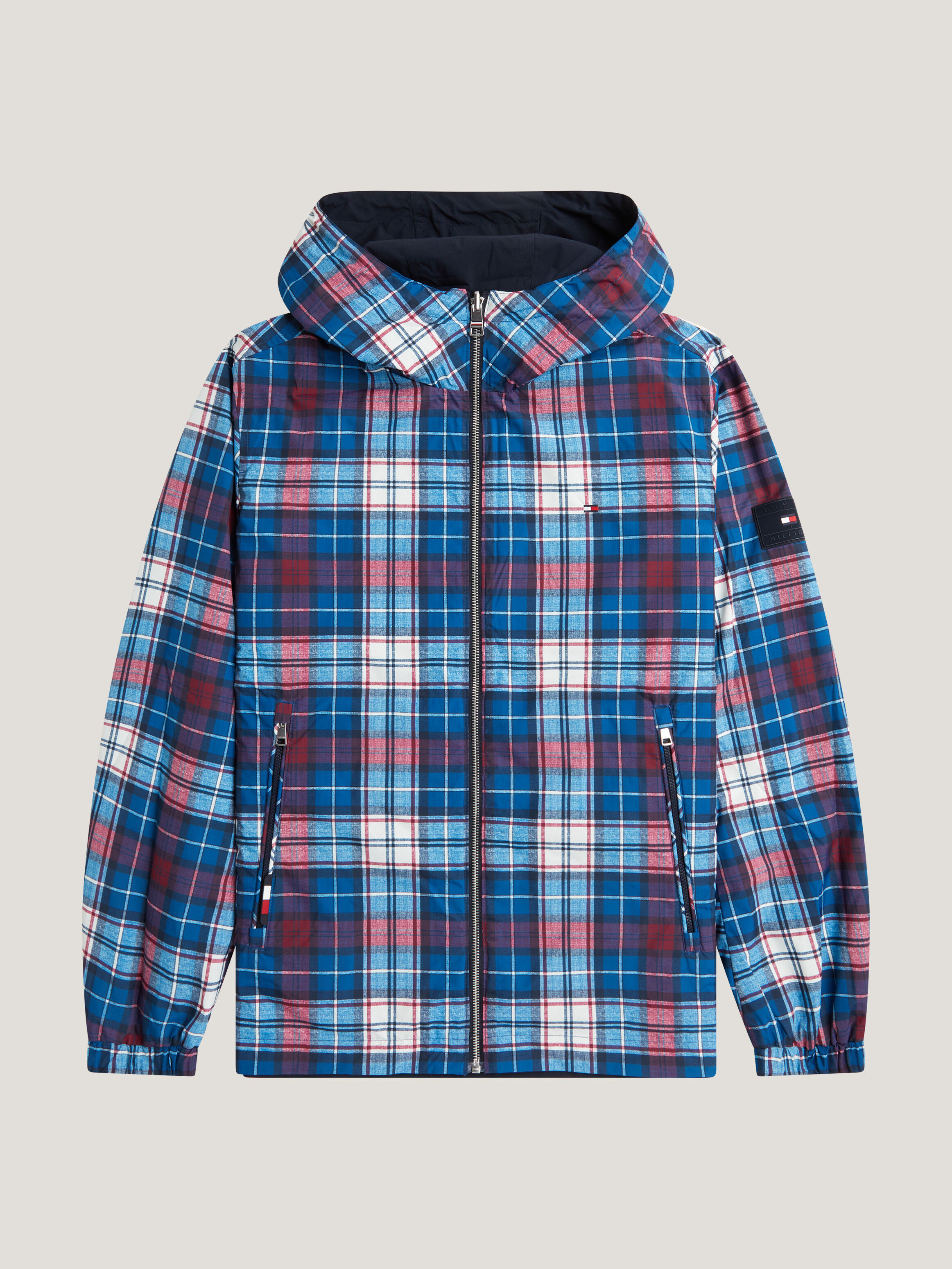 Checked hooded jacket outlet