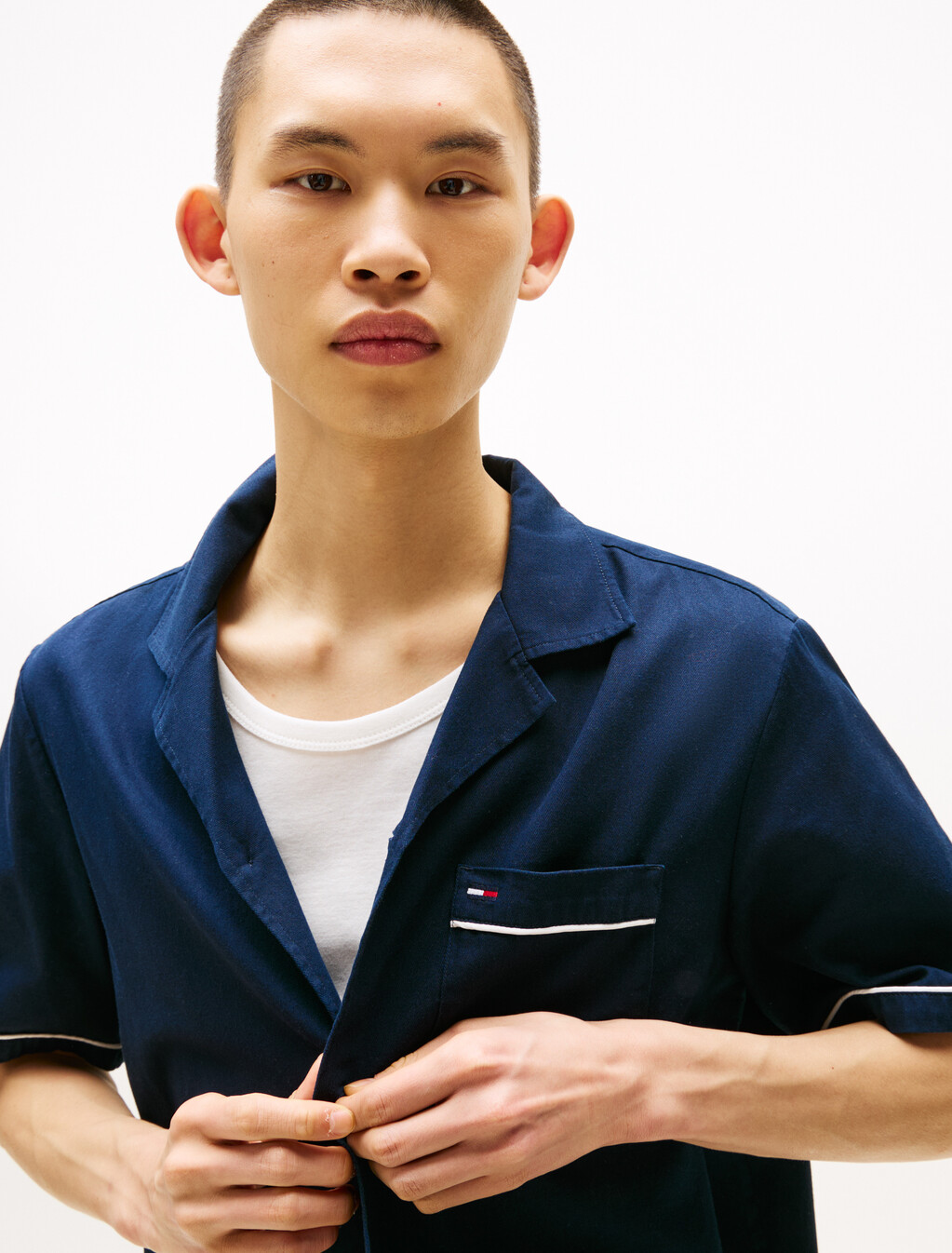 Back Logo Short Sleeve Shirt, Dark Night Navy, hi-res