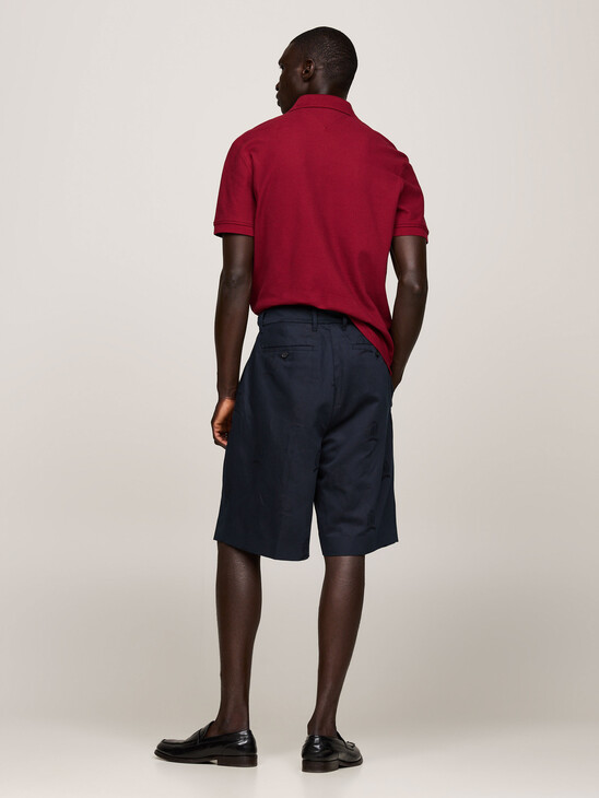 Crest Embroidery Wide Leg Chino Shorts