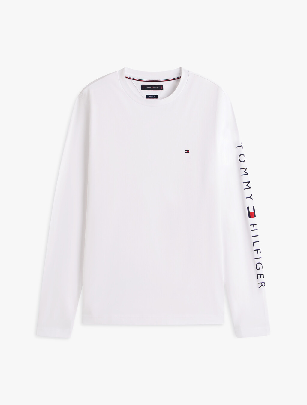 Tommy Logo Long Sleeve T-Shirt, White, hi-res