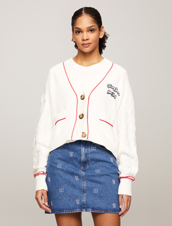 Varsity Cropped Cardigan