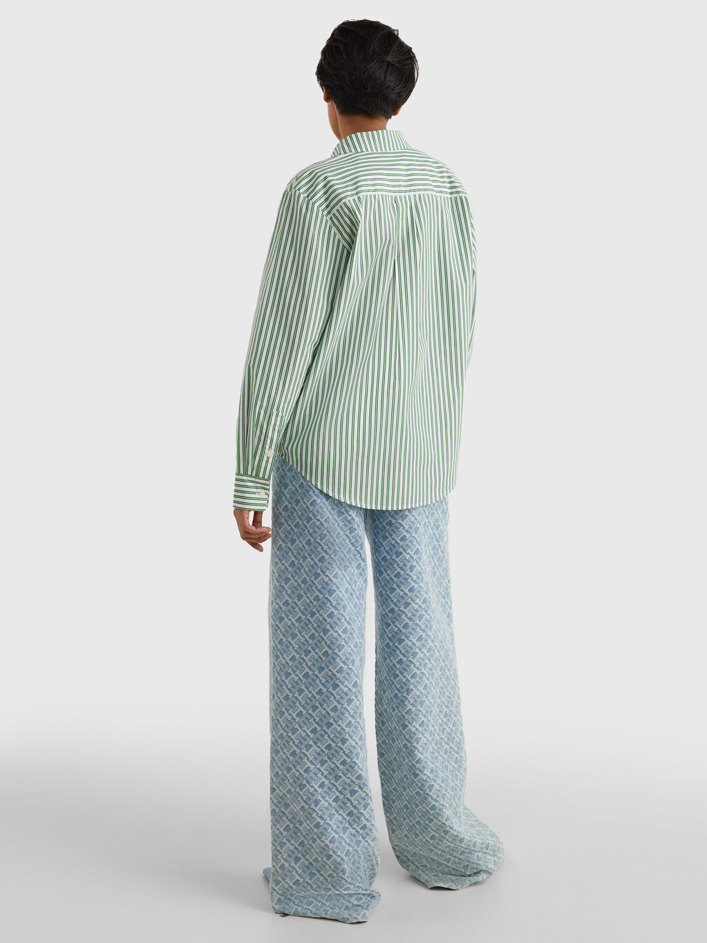 Stripe Relaxed Fit Shirt, Nola Stp/ Spring Lime, hi-res