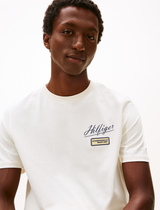 Textured Logo Crew Neck T-Shirt