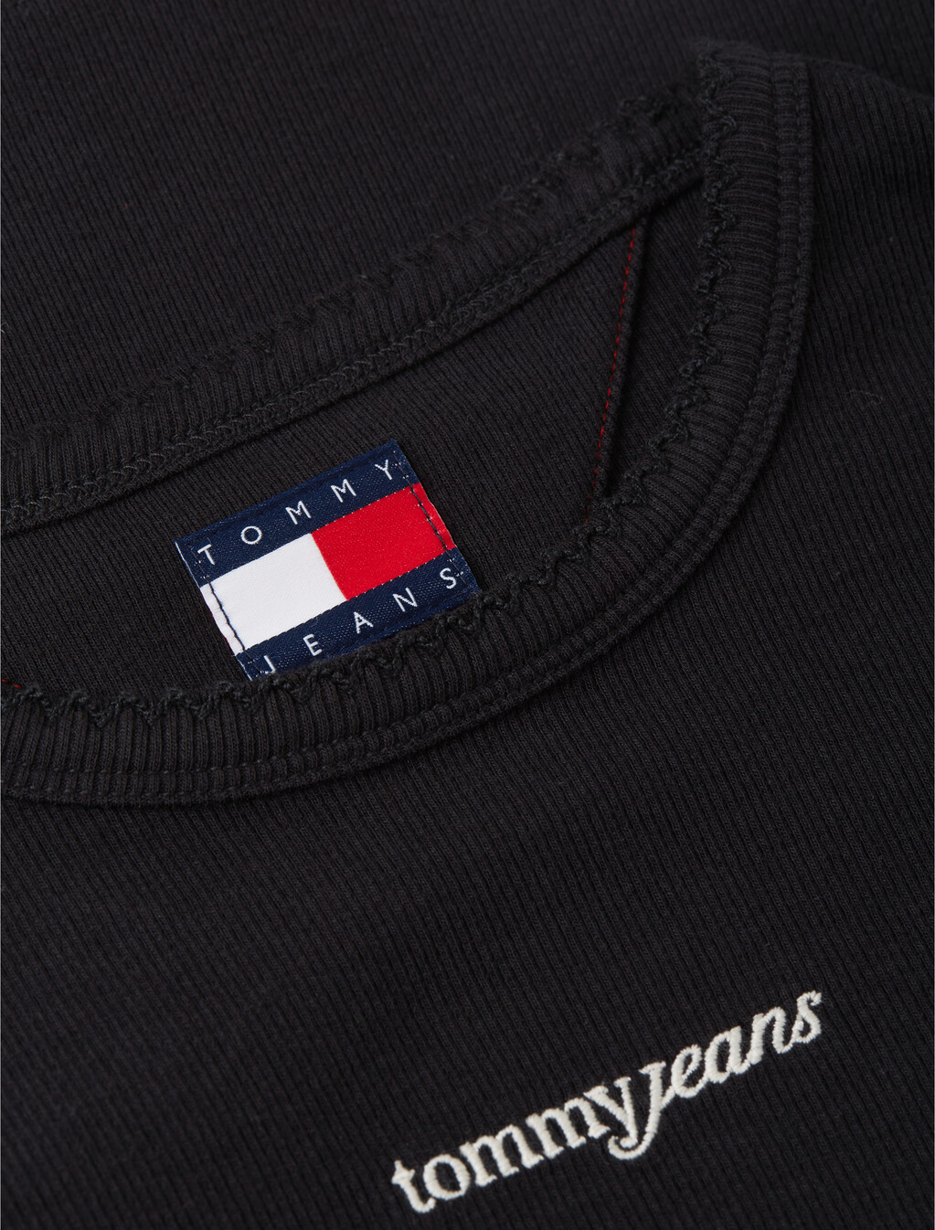 Logo Ribbed Slim T-Shirt, Black, hi-res