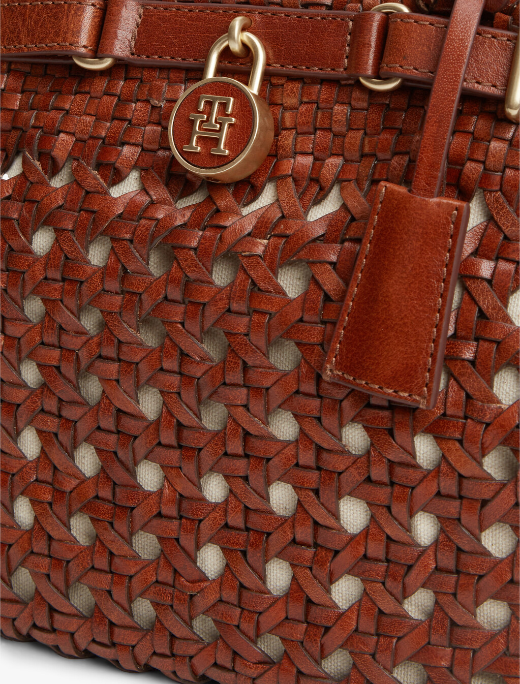 The American Icon Braided Leather Tote Bag, Tan, hi-res