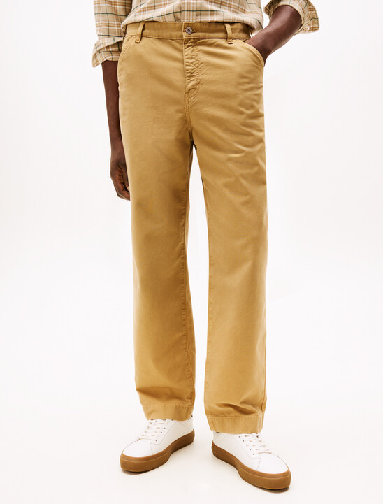 Straight Washed Canvas Carpenter Trousers