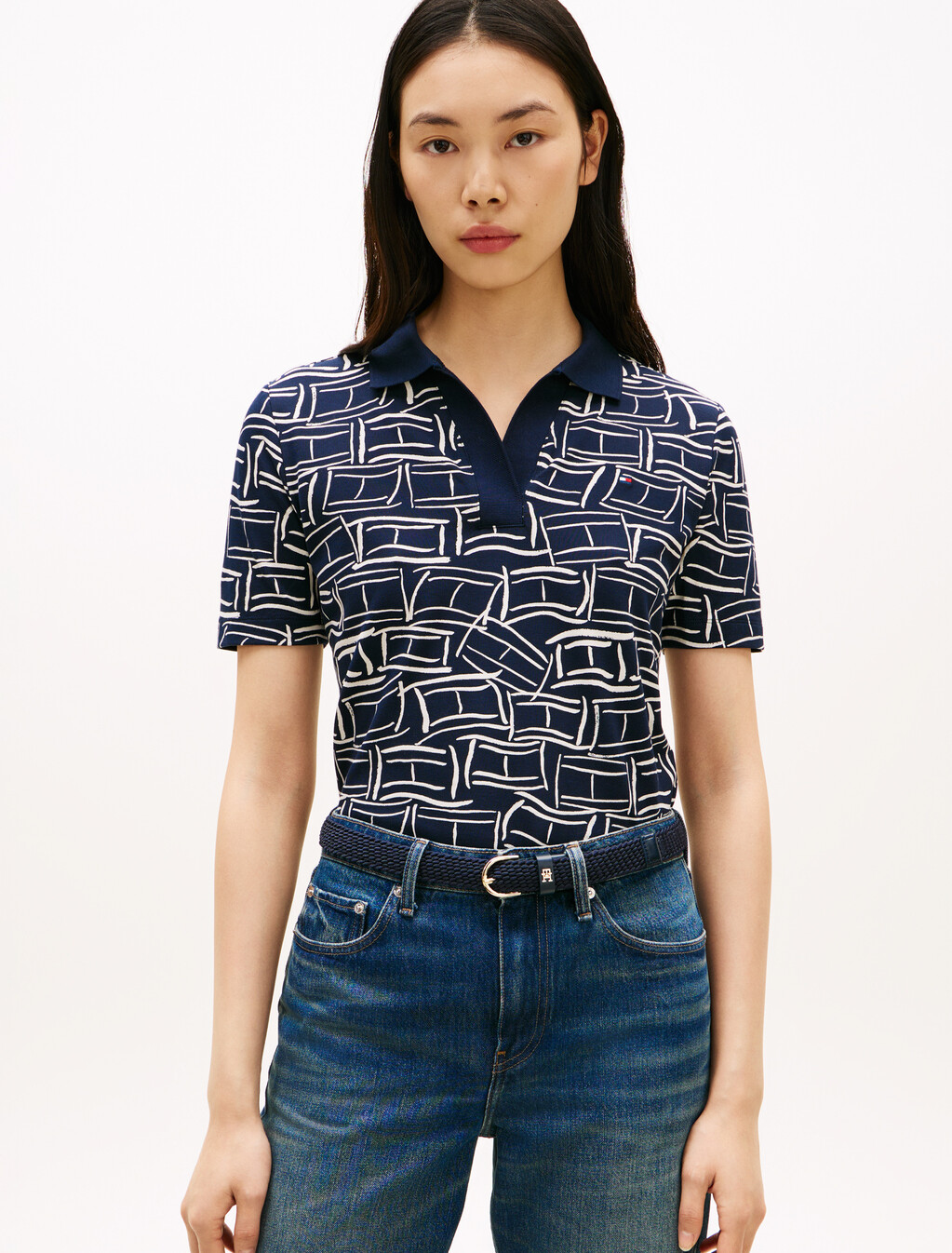 1985 Motion Flag Polo, Flag Feathers Dark Night Navy, hi-res