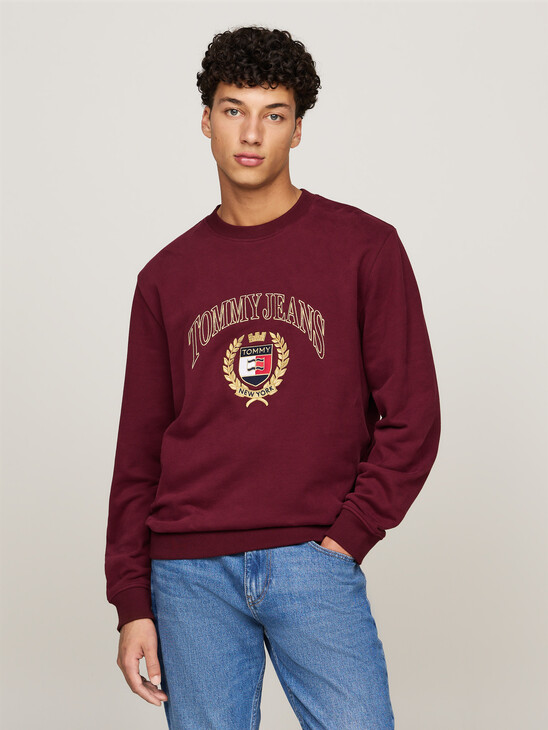 Logo Embroidery Crew Neck Sweatshirt