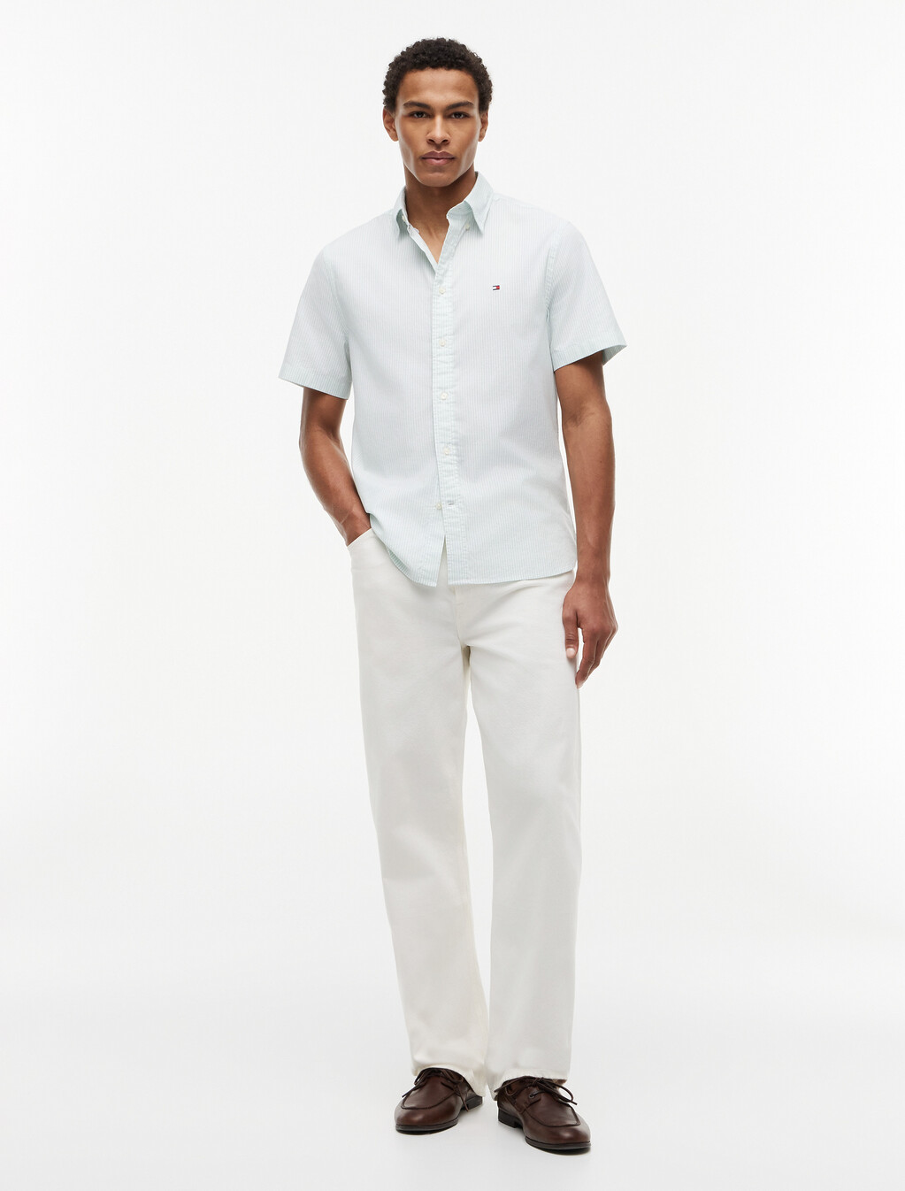 Asia Fit Lightweight Stripe Oxford Shirt, Crushed Mint / Stripe, hi-res