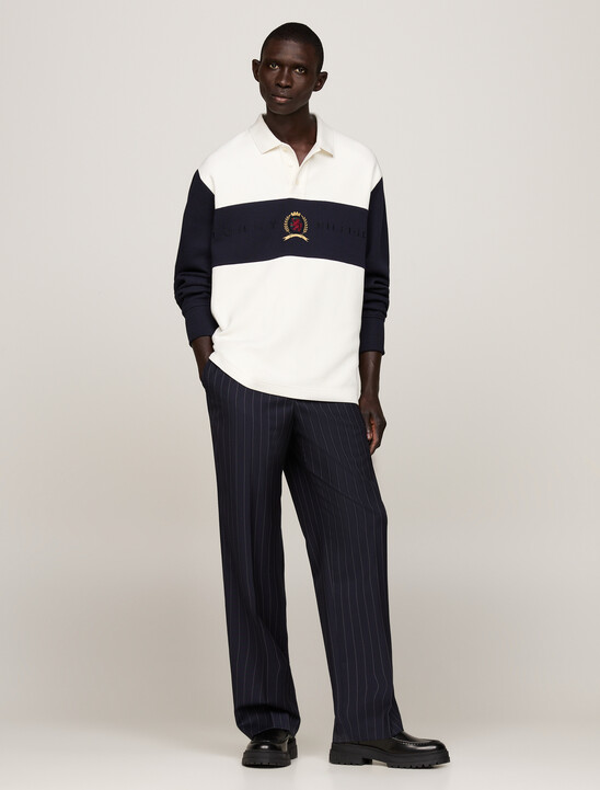 Crest Long Sleeve Boxy Polo Shirt